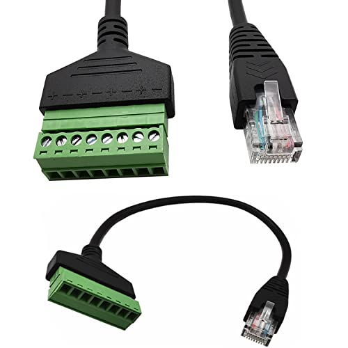 Teansic 4 Packs 1Ft Rj45 Male To 8 Pin Screw Terminal Connector, Rj45 Screw Terminal For Cat 5/5E/6 Ethernet Extender Cctv Digital Dvr Network Adapter (Male) #TOP1