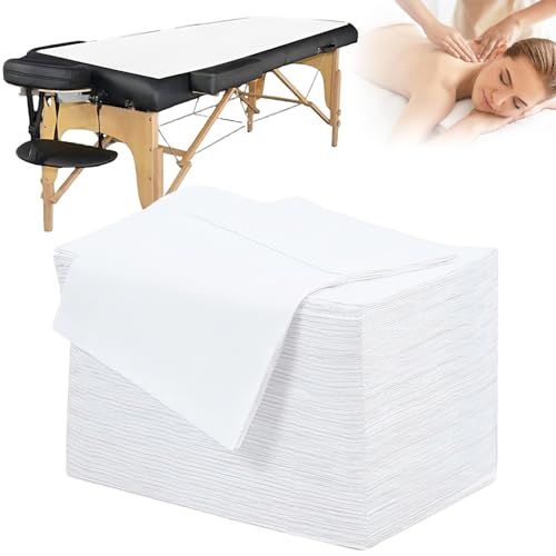 COCREAZY Lot de 100 Drap Jetable Table Massage, 80x180cm Drap de Lit Jetable Non Tissé Draps de Massage Draps Jetables pour Table de Massage SPA Salons de...