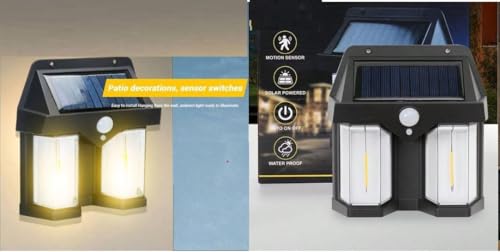 LIPSA ENTERPRISE IP65 Waterproof New Solar Wall Lamp with 3 Modes Solar Solar Tungsten Wall Light (Double - Light, 4)