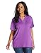 Chic Classic Collection Women's Plus-Size Short Sleeve Striped Knit Shirt