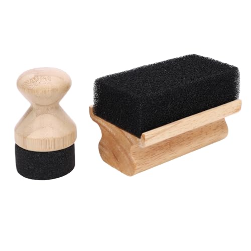 Aplicador de cera para bloques de carnicero secos juego de 2 herramientas ergonómicas de haya