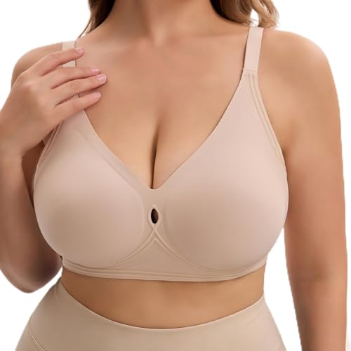 Seamless Full Coverage Wireless Bralette for Women, No Underwire Comfort Bra for Everyday Wear & Lounge Nude S (US, Alpha, Small, Regular, Regular, Nude)