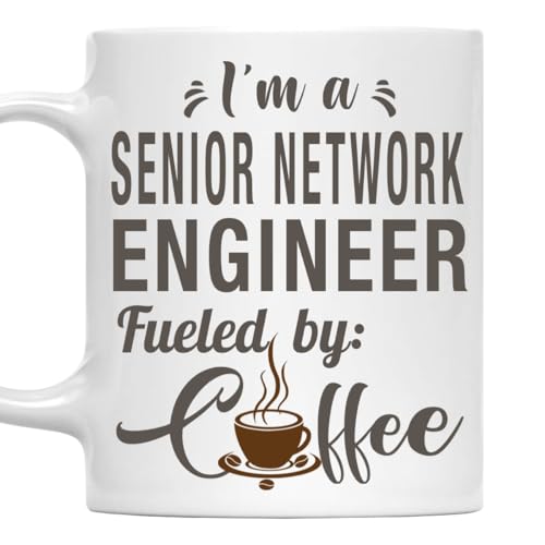 MONIZILUCKY I'm a Senior Network Engineer Mug, Fueled by Coffee Cup Gift
