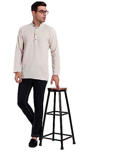 Image of Amazon Brand - Anarva Men's Cotton Short Kurta Regular Fit