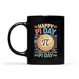 MOONARTPOD Retro Happy Pi Day Pizza Pie Coffee Mug, Gift For Men, Women Coffee Cups 11oz - 15oz