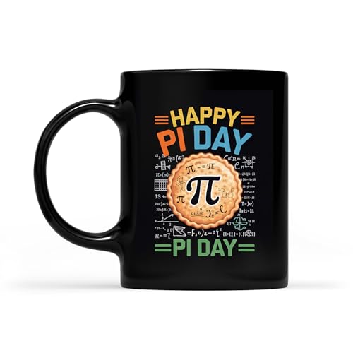 MOONARTPOD Retro Happy Pi Day Pizza Pie Coffee Mug, Gift For Men, Women Coffee Cups 11oz - 15oz