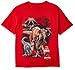 Jurassic World Boys' Big 2 T-Rex & Raptor Short Sleeve T-Shirt, red, M