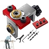 Doweling Jig für Holzbearbeitung, Dübel Jig -Kit - Einstellbarer Bohranleitung Block,Professionelle Bohrhandbuch Elektrowerkzeugzubehör -Jigs für Holzbearbeitung