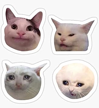 Meme Cats Pack of Stickers Sticker - Sticker Graphic - Auto, Wall, Laptop, Cell, Truck Sticker for Windows, Cars, Trucks