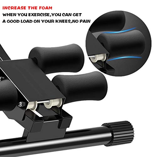 Ab Machine Exercise Equipment, Mosunx Foldable Sit Up Bench Adjustable Workout Bench Fitness Equipment for Home Gym, Abdominal/Hyper Back Extension Bench (Maximum Capacity 331 Pounds, Black - Red)