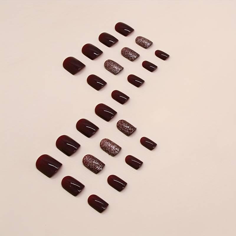 Image of Fashionharbour 24 Reusable Artificial Fake Nail Set| Lightweight & Long Lasting| Easy To Use| Quick Fix For Festivals & Special Occasions (W1199)