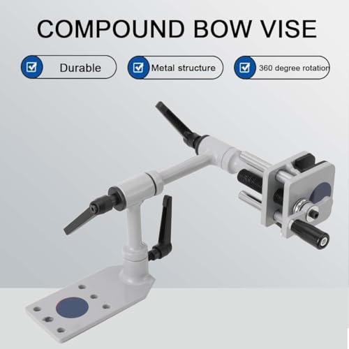 MECUTP Universal Bow Vise, 360° Adjustable Outdoor Hunting Archery Shooting Tool, Archery Bow Maintenance Accessories for Adjusting Compound Bow/Recurve Bow/Steel Ball Bow