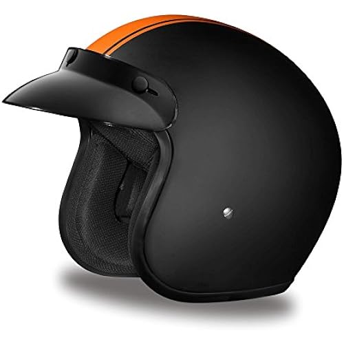Daytona Helmets 3/4 Shell Open Face Motorcycle Helmet - DOT Approved, Lightweight & Comfortable, Vintage Design for Scooter, Cruiser & Street Bikes - Adjustable Fit, Enhanced Ventilation & Clear Visor