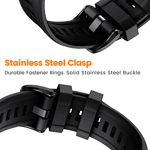 NotoCity for Garmin Fenix 7S/Fenix 5S/Fenix 6S/Fenix 8 43mm Strap,Silicone Sport Band 20mm Easy Fit for Garmin Fenix 7S Pro/Fenix 5S Plus/Fenix 6S Pro/Fenix 7S/Fenix 7S Solar,black - Image 3