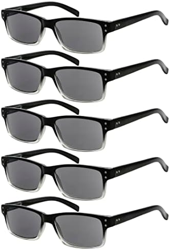 Eyekepper Vintag Mens Non-Magnification Glasses-5 Pack(3 Pairs Black and 2 Pairs Tortoise) Glasses for Men, Eyeglasses Women