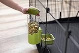 KERBL Futterspender 1000 ml – transparent Grün (Maße 11 x 20 x 20 cm, aus langlebigem Kunststoff, für Kaninchen und Kleintiere) 81846