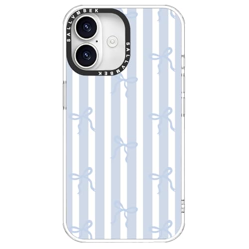 sallvmbek for iPhone 16 Case 6.1 inch,Compatible with MagSafe,Cute Stripe Print Pattern,Magnetic Mag Safe Shockproof Protective Clear TPU Bumper Cover for Women Girly