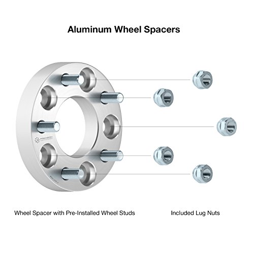 Stancemagic - 25Mm (1 Inch) 5X114.3 Wheel Spacers (73.1Mm Bore, 12X1.5 Studs) Compatible With Acura Honda Dodge Hyundai Toyota Mitsubishi Lexus (Check Description For Year Model) Silver 4Pcs #TOP3