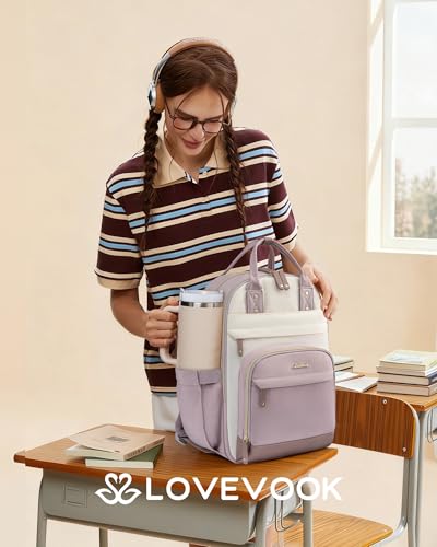 Image of LOVEVOOK Laptop Backpack for Women, Travel Backpacks Work Anti-Theft Bag, Backpack Purse, Conputer bags with USB, Waterproof