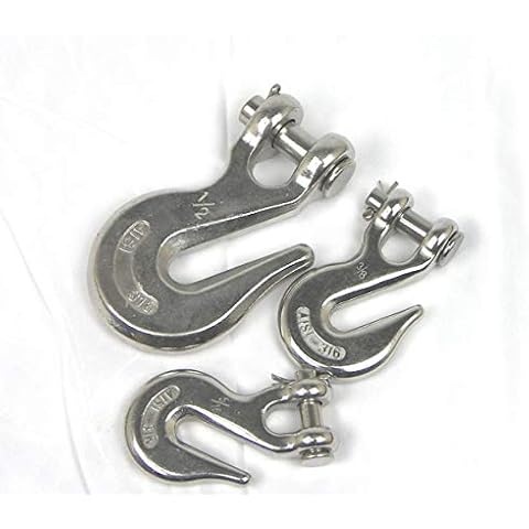 SAFELAND 5/16" Stainless Steel T316 Clevis Grab Hook - Chain Hook (2pcs) Cover