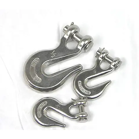 SAFELAND 5/16" Stainless Steel T316 Clevis Grab Hook - Chain Hook (2pcs) Cover