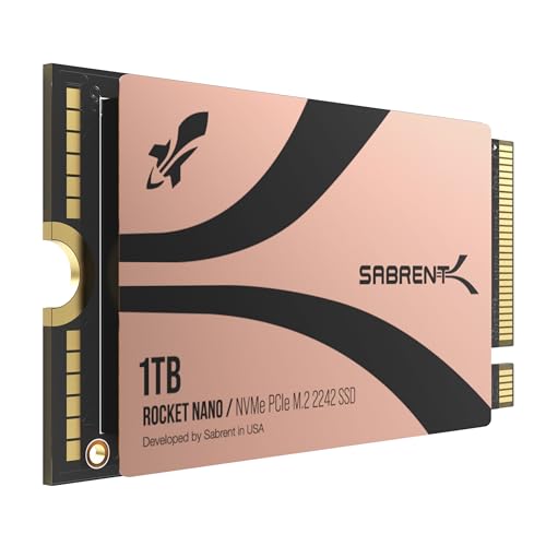 SABRENT Rocket 2242 1TB NVMe SSD PCIe 4.0 x4 M.2 2242 �����\���b�h�X�e�[�g�h���C�u TLC NAND �ő�7,300MB/�b �ǂݎ��& 6400MB/�b �������݉\ �R���p�N�gSSD �m�[�g�p�\�R��