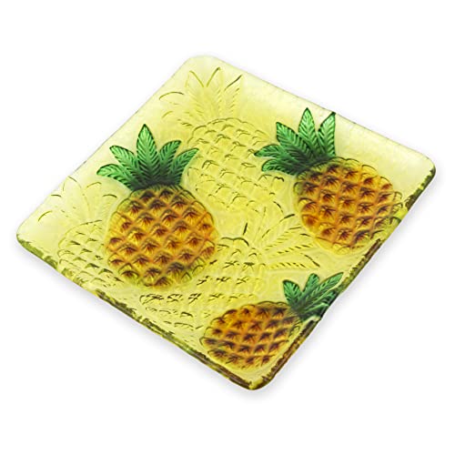 Boston International Glass Serving Plate, Pineapples