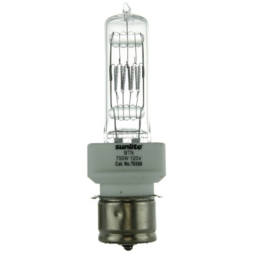 Sunlite BTN 750W/T7/120V/CL/P28s 750-watt 120-volt Medium Pre-focus Based Stage and Studio T7 Bulb, Clear