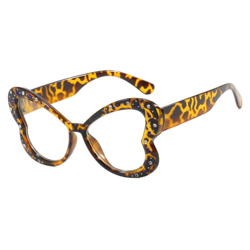 Image of Butterfly Shape Glasses for Women Retro Clear Flat Lens