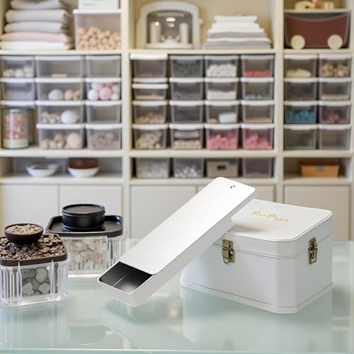 Image of GANPUB Silver Empty Slide Top Rectangular Metal Tin Containers for Candies, Jewelry, Crafts, Pills, Lip Balm, Storage Kit(80x34x10mm) (AMX2X09PYFUS),Craft and Sewing Supplies Storage