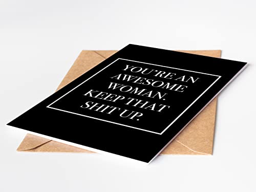 Funny And Inspirational Card For Her | Awesome Congratulatory Card For Women | Perfect Card For Birthday, Graduation, Christmas, Mother's Day For Daughter, Sister, Mom, Girlfriend, Wife... #TOP4