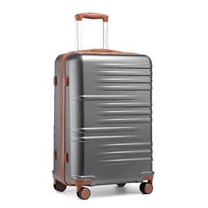 British Traveller Medium Size Suitcase with 4 Wheels Durable PC Hard Shell Luggage Suitcase Lightweight Check in Hold Luggage
