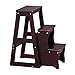 lqgpsx Deep Walnut 2/3-Stufen-Treppenhocker für Erwachsene Senioren, Haushalt Indoor-Multifunktions-Stufenleiter reversibel, bis zu 150 kg (Größe: 3-Stufen 77 cm)