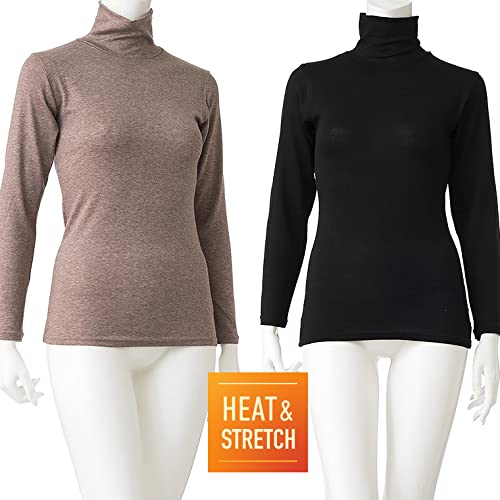 白鷺ニット HEAT&STRETCH 吸湿発熱 あったかインナー 秋冬 冬物 長袖 ハイネック インナーシャツ レディース トップス P5842X-RT の商品画像 3