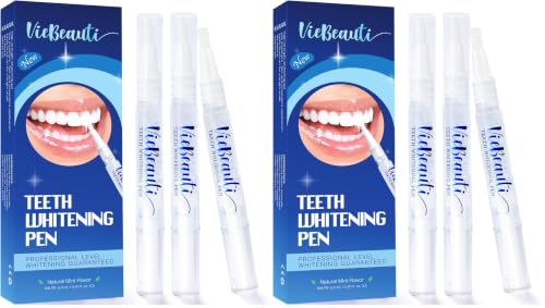 Image of VieBeauti Teeth Whitening Pen (3 Pcs), 30+ Uses, Effective, Painless, No Sensitivity, Travel-Friendly, Easy to Use, Beautiful White Smile, Mint Flavor (Pack of 2)