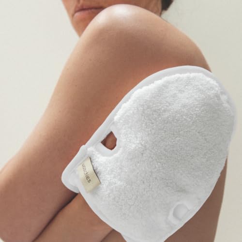 Waschies Waschhandschuhe – 2er-Set Weiß – sanfte Ganzkörperreinigung – waschbar, wiederverwendbar, nachhaltig & hypoallergen - geeignet für alle Hauttypen und Links/Rechtshänder