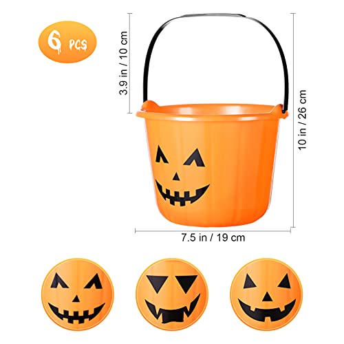 Totority Baldes De Doces Travessuras De Halloween 6 Peças De Sacos De Abóbora De Halloween Balde De