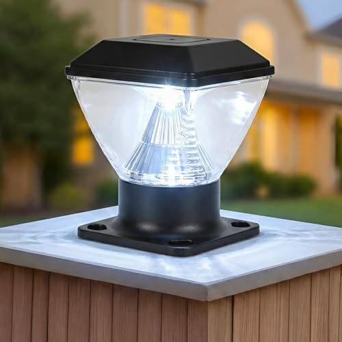 Image of Gigawatts GWDMW-02 Outdoor Gate Light - 20W Integrated Light 101% Rust & Waterproof Polycarbonate, ABS, PP Pillar Lamp Base Mount Black Exterior Fixture for Garden, Boundary & Home Entrance