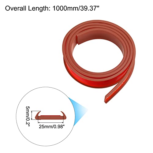 Image of uxcell U Shape Furniture Edge Banding, 1M Self Adhesive Flexible Edging Trim, 5x25mm TPE Edge Guards for Cabinets Furniture Repair Restoration, Brown