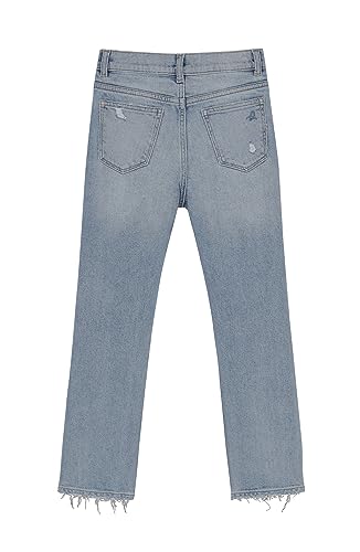 Image of DL1961 Girls Emie Straight: High Rise, Ice Distressed, 12