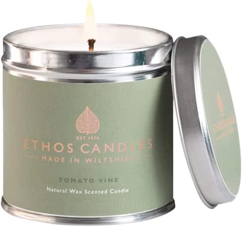 Ethos Naturals Premium Scented Natural Wax Tin Candle - Ozonic Sea Salt Scent - Hand-Poured in UK - Burn Time 40+ Hours - Non-Toxic & Natural for Less Smoke & Slow Burn