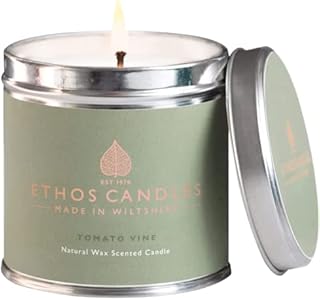 Ethos Naturals Premium Scented Natural Wax Tin Candle - Ozonic Sea Salt Scent - Hand-Poured in UK - Burn Time 40+ Hours - Non-Toxic & Natural for Less Smoke & Slow Burn