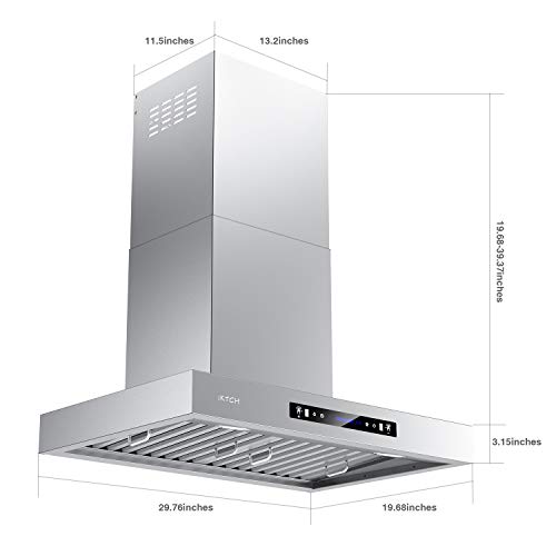 Iktch 30"Wall Mount Range Hood, 900 Cfm Ducted/Ductless Range Hood With 4 Speed Fan, Durable Stainless Steel Range Hood 30 Inch With Gesture Sensing & Touch Control Making Life Smarter Ikp01-30 #TOP6
