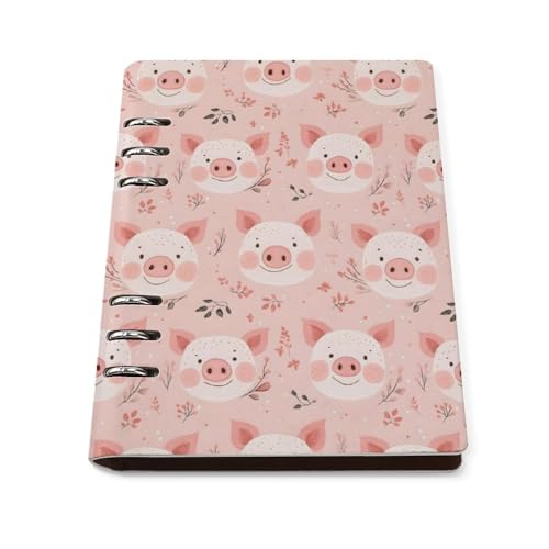 Carnet de notes A5 rechargeable de 90 pages lignées roses