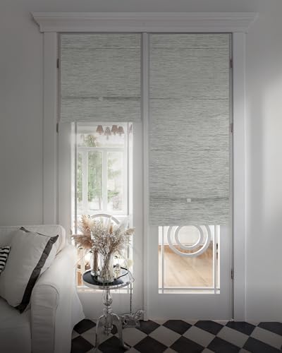 GoDear Design 99.99% Blackout Magnetic Roman Shades for Windows, No Drill No Tools Woven Cordless Blinds for Bedroom & Living Room, Thermal Insulated Window Door Curtains & Blinds, 23"W x 65"L, Ivory