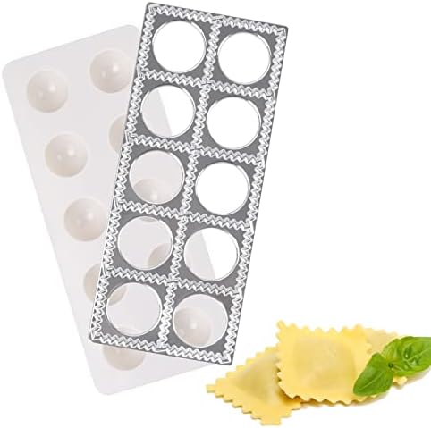 Ravioli Maker With Press Ravioli Cutter Mold Includes Tray and Press Tool,Dumpling Maker Press,Dumpling Mold Stamps Pasta Maker Machine Set,Pasta Making Tools Kit