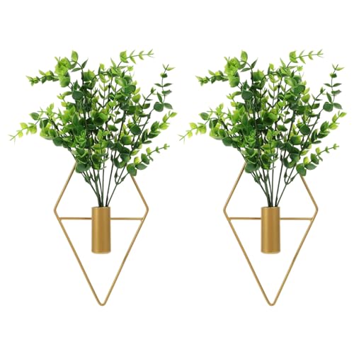 Cabilock 2juegos Maceteros Colgantes Decorativos De Hierro con Plantas Artificiales Diseño Geométrico y Estilo Vintage para Paredes Interiores
