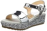  Unisa Terete_19_g_SP, Sandalias con Plataforma Plana para Niñas, Plateado (Silver Silver), 36 EU