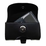Gomadic Brand Horizontal Black Leather Carrying Case for The Samsung Rugby II III with Integrated Be
