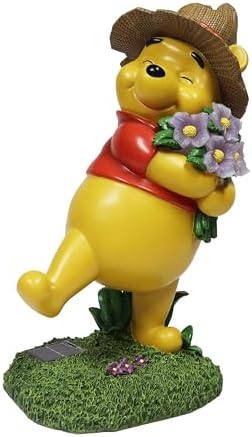 MOMENTS IN TIME Disney Winnie The Pooh Garden Statue Solar Lighted Outdoor 18.9” Figurine Hand-Painted Polyresin Pooh Bear with Flowers Whimsical Yard Lawn Patio Décor MOMENTS IN TIME Disney Winnie The Pooh Garden Statue Solar Lighted Outdoor 18.9” Figurine Hand-Painted Polyresin Pooh Bear with Flowers Whimsical Yard Lawn Patio Décor